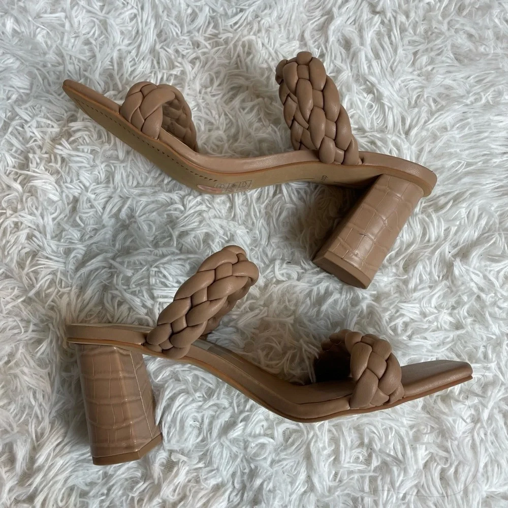 Paily Braided Double Strap High Heel Sandals | Nude Cafe - Picture 5 of 14